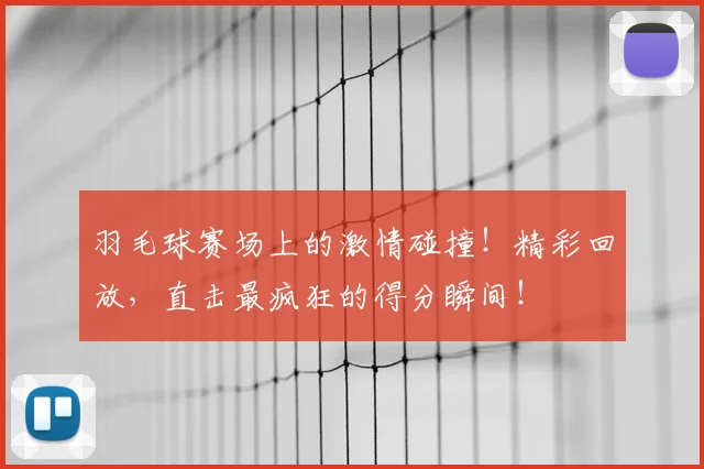 羽毛球赛场上的激情碰撞！精彩回放，直击最疯狂的得分瞬间！